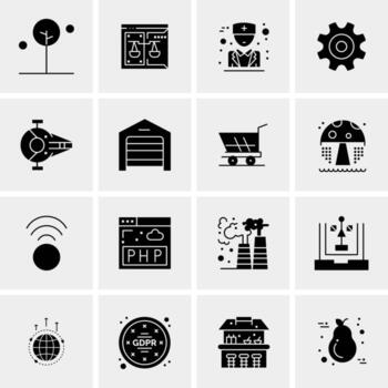 16 iconos de negocios universales vector ilustración de icono creativo para usar en proyectos relacionados con la web y dispositivos móviles