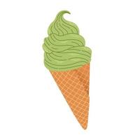 Matcha ice cream icon isolated vector illustration for stickers, postcards, notebook