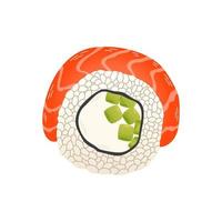 Sushi roll japan asian food vector logo design isolated on white background. Vector illustration