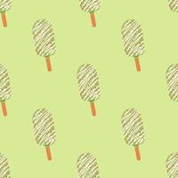 Matcha ice cream seamless pattern on green matcha background, vector for wallpapers, notebooks