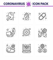 Simple Set of Covid19 Protection Blue 25 icon pack icon included soap cleaning hand pills medical viral coronavirus 2019nov disease Vector Design Elements