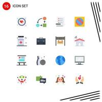 Mobile Interface Flat Color Set of 16 Pictograms of medical healthcare creative shadow editing Editable Pack of Creative Vector Design Elements