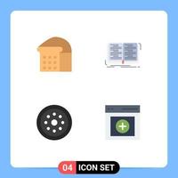 Universal Icon Symbols Group of 4 Modern Flat Icons of bread protection book study smart Editable Vector Design Elements