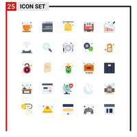 Set of 25 Modern UI Icons Symbols Signs for online learning alarm e ring Editable Vector Design Elements