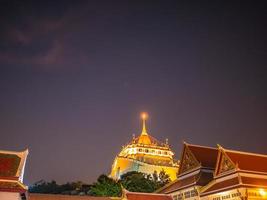 Golden mount in wat saket temple in loi krathong festival.loi krathong Temple fair in wat saket temple or Golden mount photo