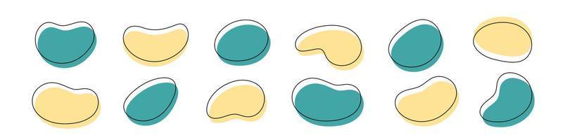 Abstract dynamic blob wave set. Organic wave circle, amoeba creative blob. Flat vector illustration