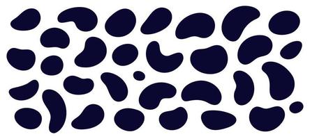 Set of abstract irregular dynamic form. Organic amoeba blobs shapes, silhouette blots. Flat vector illustration