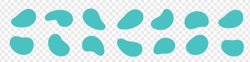 Set of different irregular dynamic blob form. Organic waves, shapes. Flat vector illustration