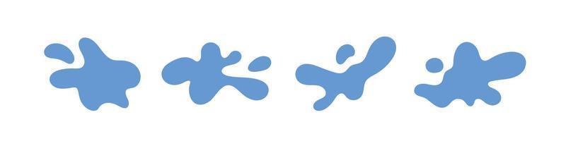 conjunto de formas abstractas de agua. forma dinámica irregular, gota de ameba. ilustración vectorial plana vector