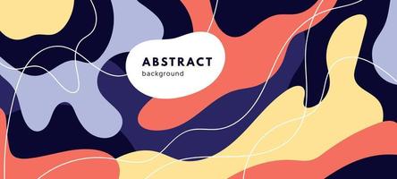 Abstract banner with fluid doodle. Background with organic shapes. Flat vector illustration