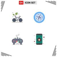 Pictogram Set of 4 Simple Flat Icons of cycle sale plant e game Editable Vector Design Elements