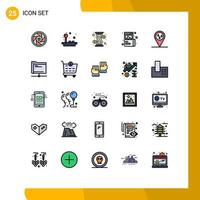 25 Filled line Flat Color concept for Websites Mobile and Apps image designing play creative cash Editable Vector Design Elements