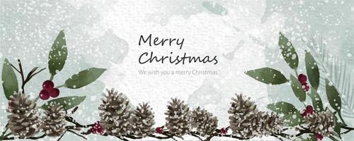 Christmas background with watercolor vector