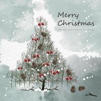 Christmas background with watercolor vector