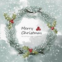 Christmas background with watercolor vector