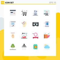 16 Universal Flat Colors Set for Web and Mobile Applications transfer mobile iot computing music player Editable Pack of Creative Vector Design Elements