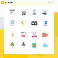 16 Universal Flat Colors Set for Web and Mobile Applications transfer mobile iot computing music player Editable Pack of Creative Vector Design Elements