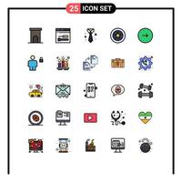 Pictogram Set of 25 Simple Filled line Flat Colors of control favorite web award clothing Editable Vector Design Elements