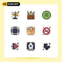 9 Creative Icons Modern Signs and Symbols of upload global arrows earth artificial Editable Vector Design Elements