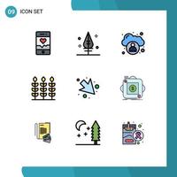 Set of 9 Modern UI Icons Symbols Signs for store right cloud down giving Editable Vector Design Elements