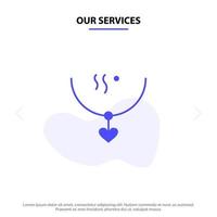 Our Services Amulet Love Marriage Party Wedding Solid Glyph Icon Web card Template vector