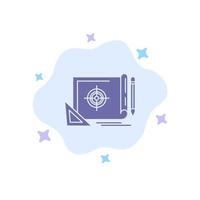 Achievement File File Target Marketing Target Blue Icon on Abstract Cloud Background vector