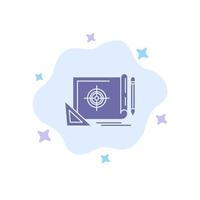 Achievement File File Target Marketing Target Blue Icon on Abstract Cloud Background vector