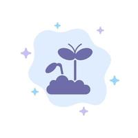 Growth Increase Maturity Plant Blue Icon on Abstract Cloud Background vector