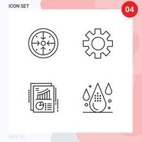 User Interface Pack of 4 Basic Filledline Flat Colors of stages chart operation gear pie Editable Vector Design Elements