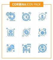 25 Coronavirus Emergency Iconset Blue Design such as protection weight flu scale bottle viral coronavirus 2019nov disease Vector Design Elements