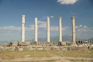 Columns in Laodicea on the Lycus Ancient City in Denizli, Turkiye photo