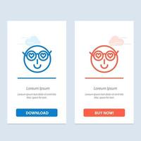 Smiley Emojis Love Cute User  Blue and Red Download and Buy Now web Widget Card Template vector