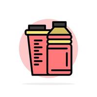 Bottle Drink Energy Shaker Sport Abstract Circle Background Flat color Icon vector