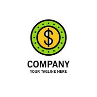 Dollar Coin Cash Business Logo Template Flat Color vector