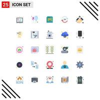 User Interface Pack of 25 Basic Flat Colors of round the clock hotel health concierge sheet Editable Vector Design Elements