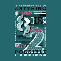 ciudad de nueva york, gráfico de letras, camiseta tipográfica, ilustración vectorial vector