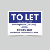 To let, for sale, rent advertisement for land owner, house owner vector