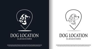 pet location logo design with modern abstract concept premium vector