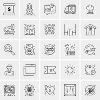 25 iconos de negocios universales vector ilustración de icono creativo para usar en proyectos relacionados con la web y dispositivos móviles