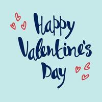 Happy Valentines Day greeting lettering with rainbow-colored heart in the back vector