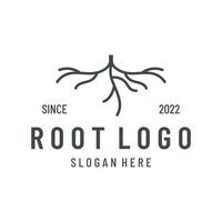 Single and fibrous tree root natural abstract logo creative template design. vector