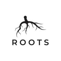 Single and fibrous tree root natural abstract logo creative template design. vector