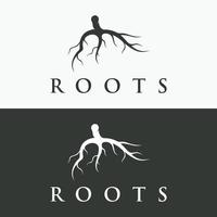 Single and fibrous tree root natural abstract logo creative template design. vector