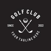 Golf ball and golf club logo design. Logo for professional golf team, golf club, tournament, business, event. vector