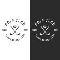 Golf ball and golf club logo design. Logo for professional golf team, golf club, tournament, business, event. vector
