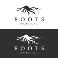 diseño de plantilla creativa de logotipo abstracto natural de raíz de árbol único y fibroso. vector