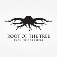 Single and fibrous tree root natural abstract logo creative template design. vector