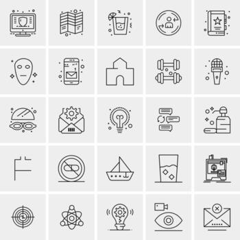 25 iconos de negocios universales vector ilustración de icono creativo para usar en proyectos relacionados con la web y dispositivos móviles