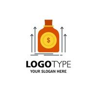 Bag Money Dollar Fund Loan Business Logo Template Flat Color vector