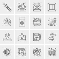 16 iconos de negocios universales vector ilustración de icono creativo para usar en proyectos relacionados con la web y dispositivos móviles